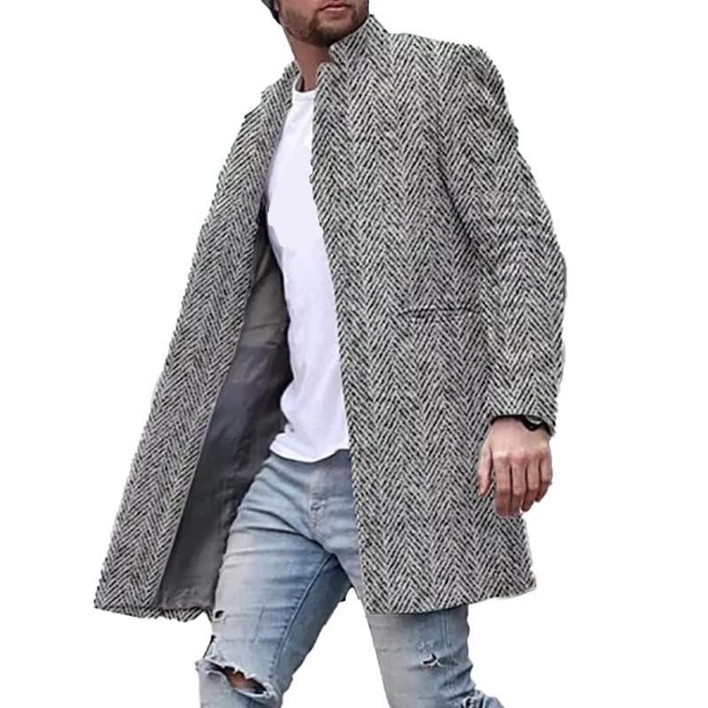 Tyvonn | Stylowy męski płaszcz w jodełkę na każdą okazję