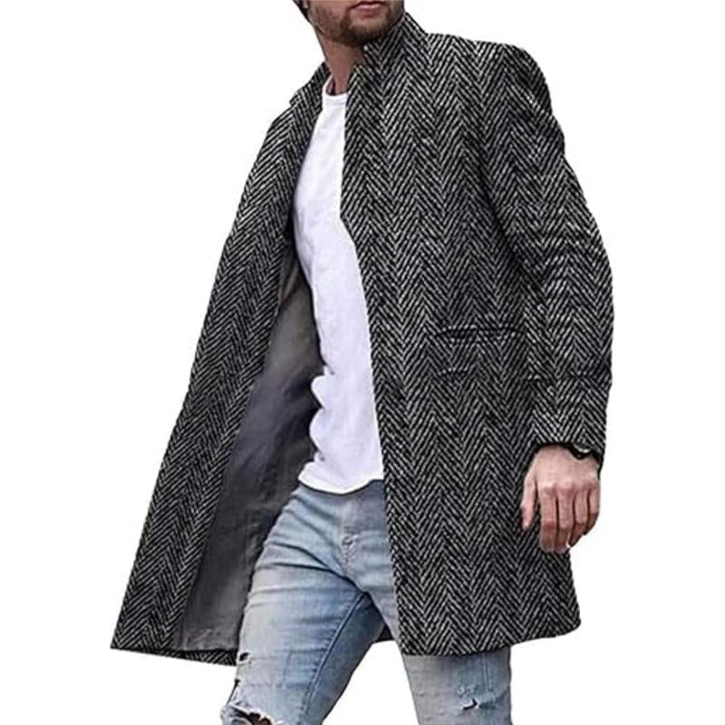 Tyvonn | Stylowy męski płaszcz w jodełkę na każdą okazję
